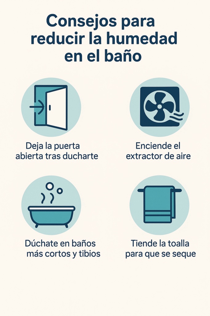cómo reducir la humedad en un baño sin ventilación